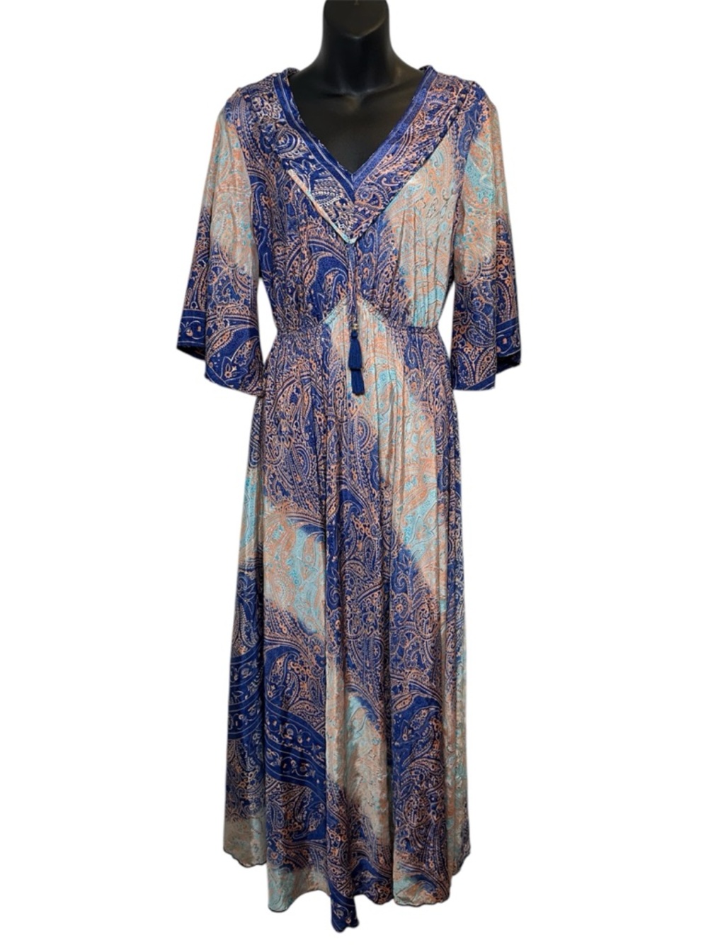 CLEARANCE Peasant dress Flowy Maxi Dress flutter sleeves S/m whimsigoth boho